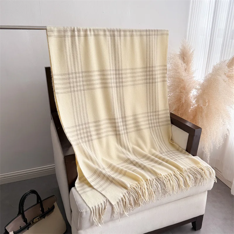 Winter Fringed Warmer Scarf fo - огляд і ціна Woven Scarf Blanket