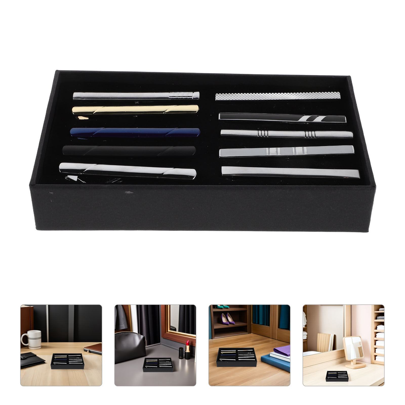 10Pcs Necktie Clip Set Elegant - огляд і ціна Tie Bar Set Gift
