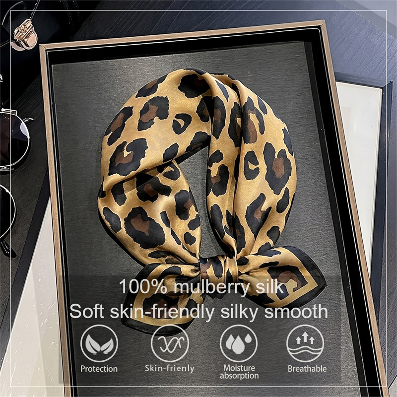 100% Silk Square Scarf Leopard - огляд і ціна Scarf Silk Square